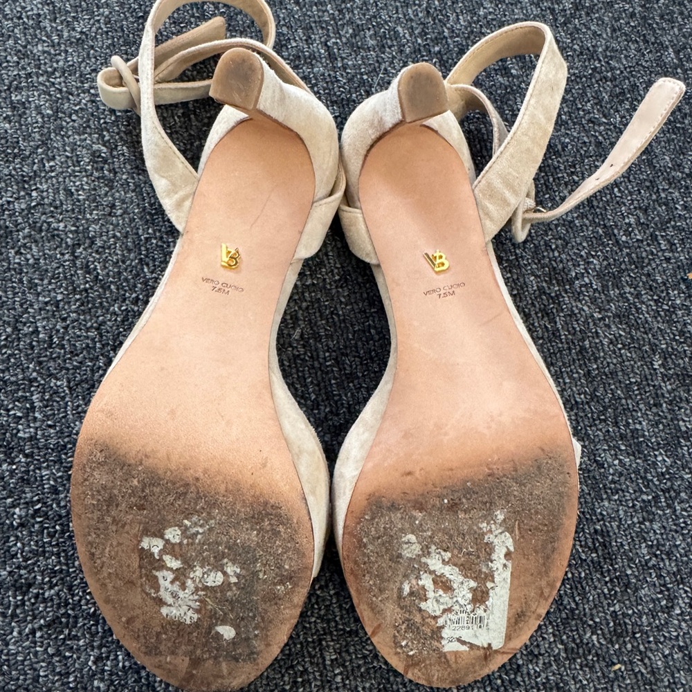 Veronica Beard Darcelle Suede Platform Ankle-Wrap Heeled Sandals Size 7.5 - Picture 9 of 9